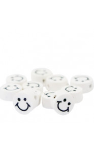 Katsuki beads 10mm Smiley White